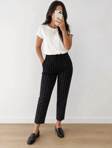 Damen stoffhose schwarz - damen, mit
