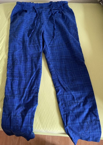 Blaue desigual stoffhose mit - blaue,