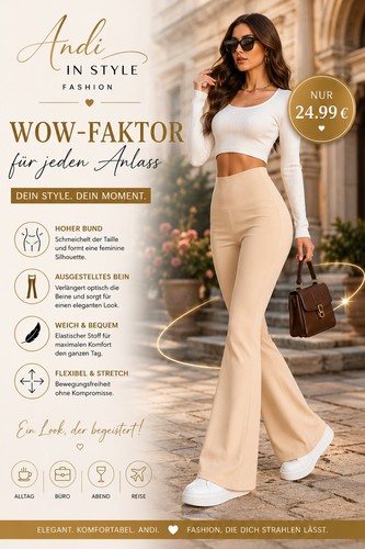 Elegante flare hose mit - flare-hose,